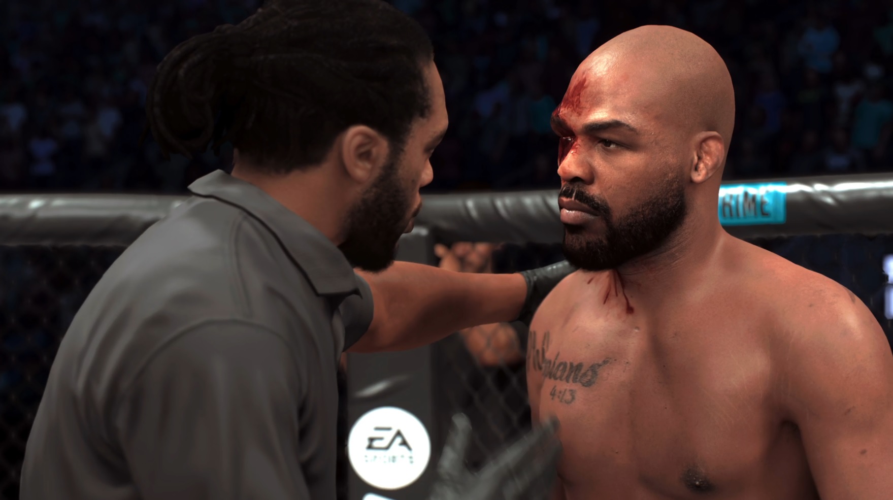 Astros como Jon Jones possuem uma reprodução altamente realista no jogo