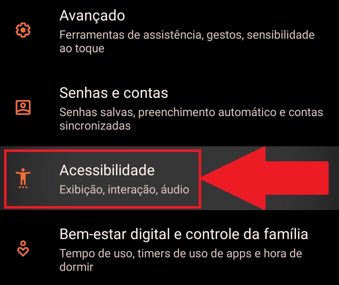 Nas opções de acessibilidade você pode configurar teclas de atalho na tela