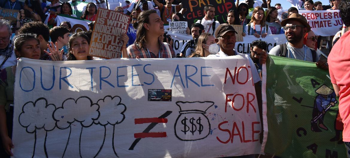 Activistas organizam protestos massivos na COP27 em Sharm El-Sheikh, exigindo que os líderes abordem questões vitais relacionadas com a agricultura, a adaptação e a resiliência climática