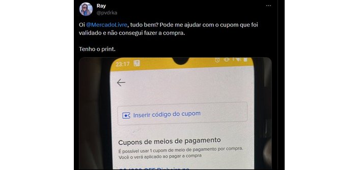 A ação do cupom de R$ 1000 do Mercado Livre gerou muitas reclamações (Imagem: Reprodução)