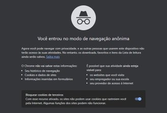 O Modo Anônimo do Chrome.