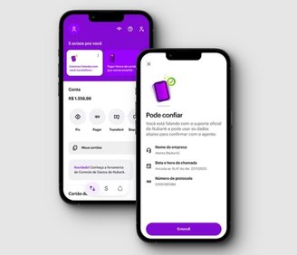 O app do Nubank com o aviso. (Imagem: Divulgação/Nubank)