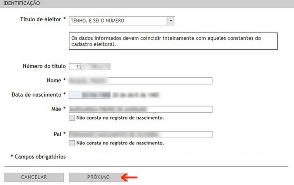 Preencha os dados corretamente para avançar.