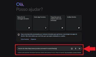 É preciso enviar as instruções de vídeo no campo sinalado junto com o link do vídeo