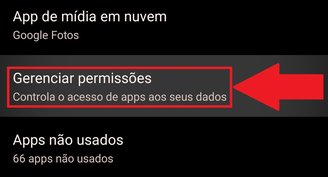 Aperte em "Gerenciar permissões" para ter acesso a mais opções.