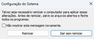 Você pode escolher reiniciar o seu PC mais tarde.