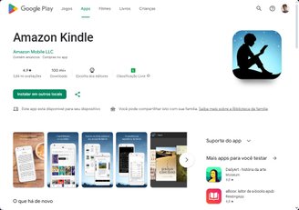 O app do Kindle no Android. (Imagem: Nilton Kleina/TecMundo)