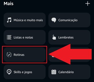 Procure pela opção "Rotinas" na tela
