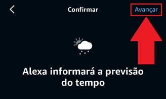 É preciso apertar em "Avançar" para concluir a ação