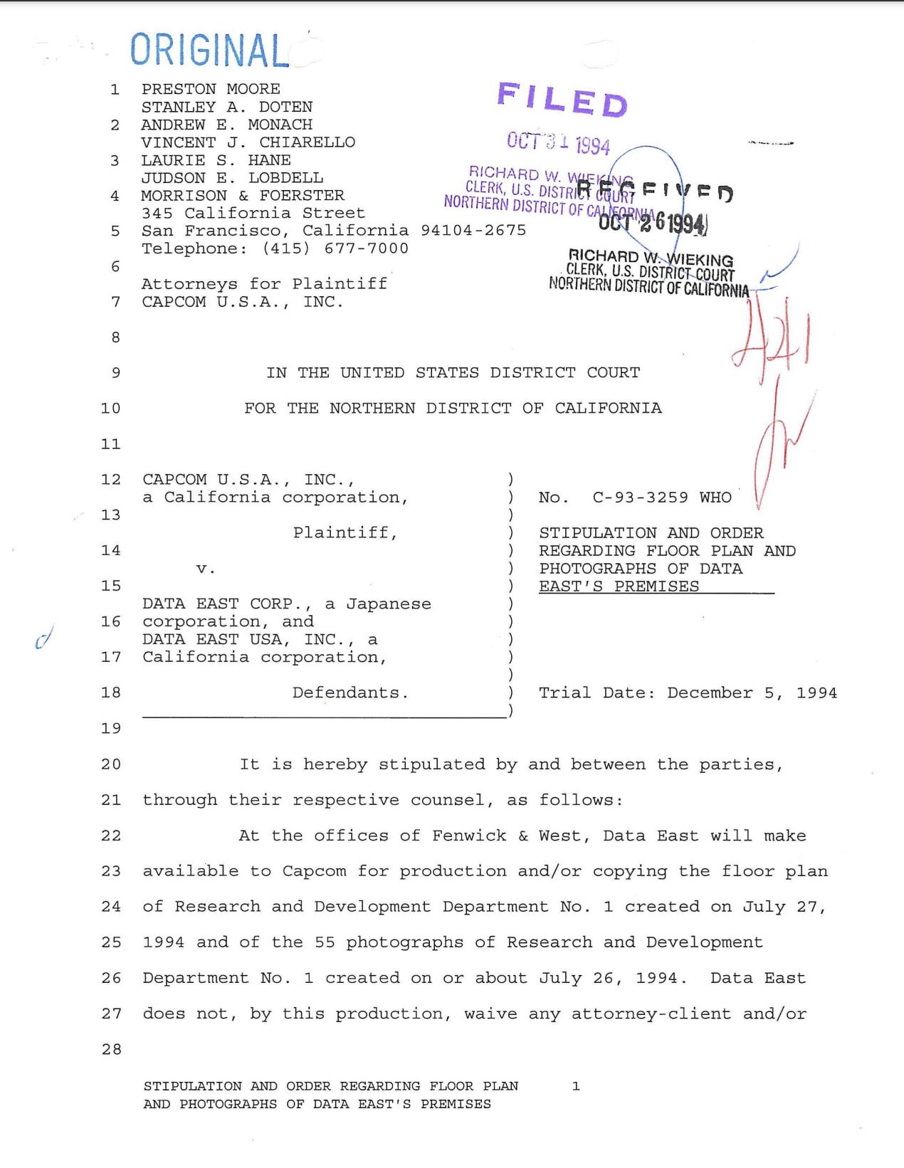 Requisição feita ao Tribunal Distrital do Norte da California