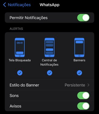 É preciso estar com os alertas / notificações ativadas para receber os avisos de mensagens em grupos